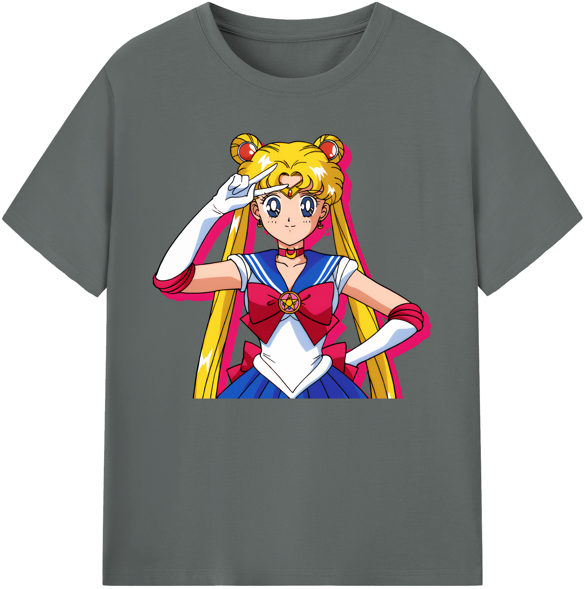 （画像用） 美少女戦士セーラームーン 月野 うさぎ つきの うさぎ Sailor Moon Tsukino Usagi 綿100％ メンズ半袖Tシャツ｜肌触りやわらか＆通気性